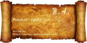 Mauter Agáta névjegykártya
